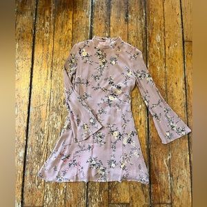 Retro bell sleeve floral dress💕